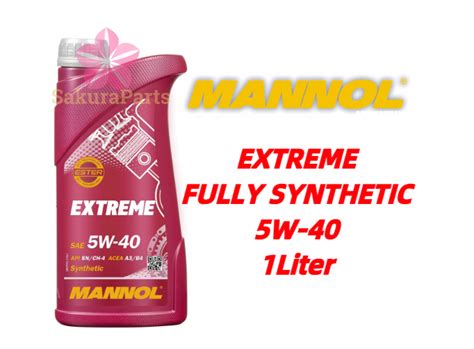 MANNOL EXTREME 5w40 Fully Synthetic Engine Oil 1Liter (MADE IN EU) | Lazada