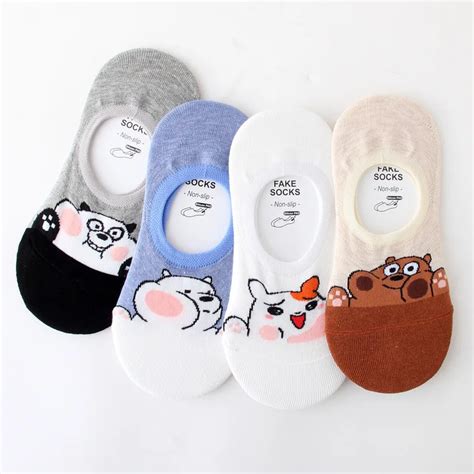Милый женский в Корейском стиле, короткие носки, Kawaii, кошки и собаки ...