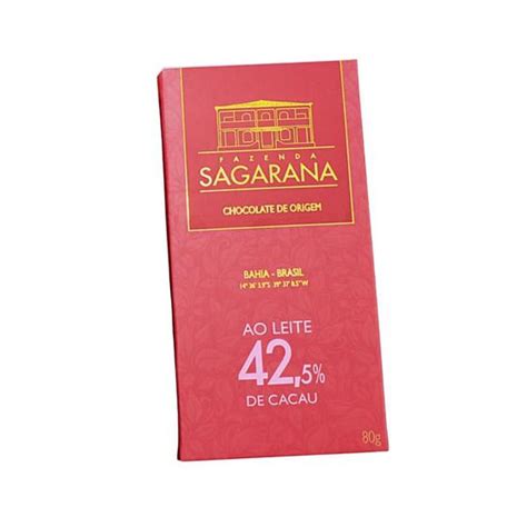 Barra De Chocolate Fazenda Sagarana 42 5 Cacau 80g Chocolate Barra