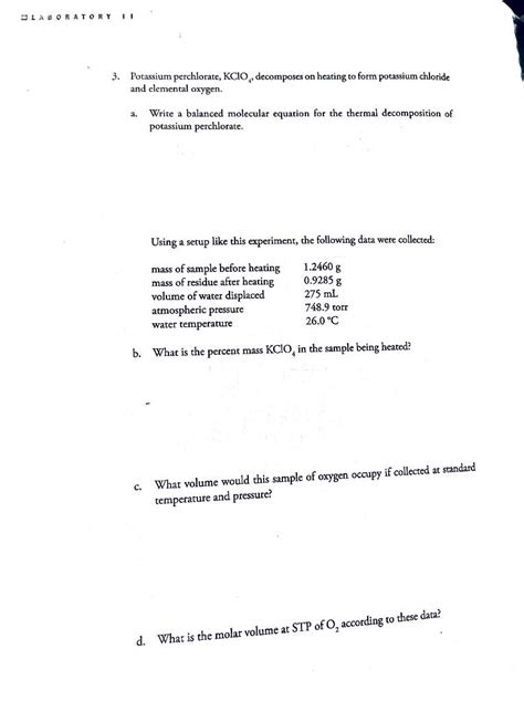 Solved Laboratory Potassium Perchlorate Kcio Chegg