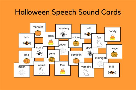 Halloween Speech Sound Cards Speech Therapy Ideas