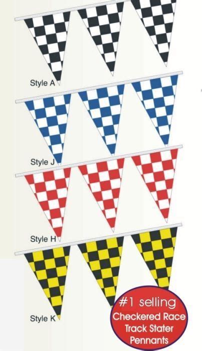 Racing Pennant Flags Checkered Triangle Race Flag Streamers 100 Ft