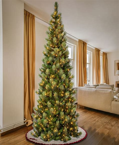 National Tree Company First Traditions 9 Charleston Pine Slim Tree With Clear Lights Macys