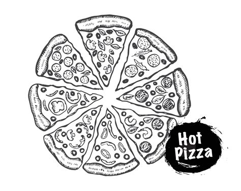 Vector Pizza Hand Drawn Illustration 11385969 Vector Art At Vecteezy