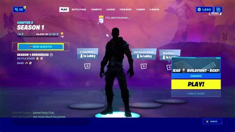 In Fortnite Lobby Chapter 3 Season 1 Lobby In Lobby Youtube