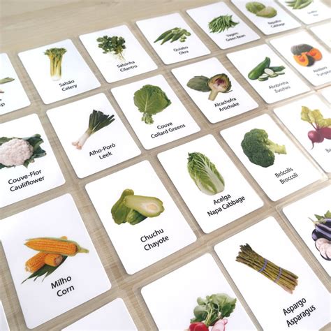 Kit Flashcards De Vegetais E Legumes Ingl S E Portugu S M