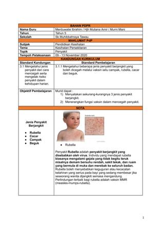 Modul Pk Tahun Penyakit Berjangkit Pdf