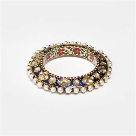 Gold Enamel Bangle