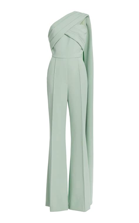 Elie Saab One Shoulder Cape Detailed Cady Jumpsuit Fr 34 Only