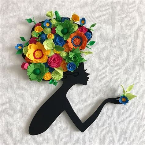 Панно "Девушка" (дерево, фетр) в интернет-магазине на Ярмарке Мастеров ...