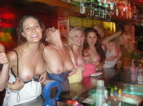 Girls Flashing Tits Being Slutty At The Bar Naughty Exposures