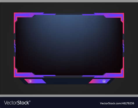 Glossy gaming overlay and screen border Royalty Free Vector