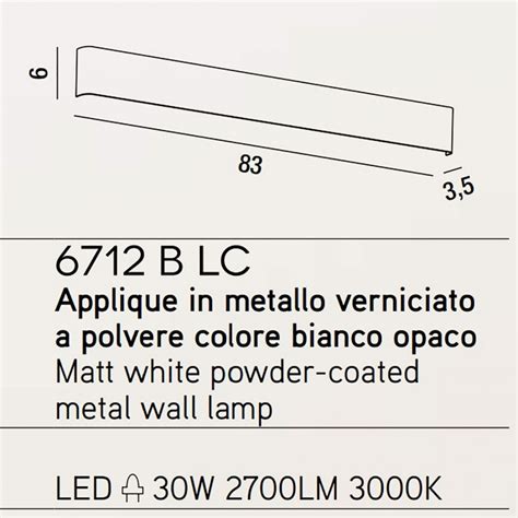 Applique Moderno Perenz WAY 6712 B LC 30W LED Biemissione