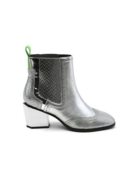 United Nude Leather Tetra Chelsea Boot In Silver Metallic Lyst