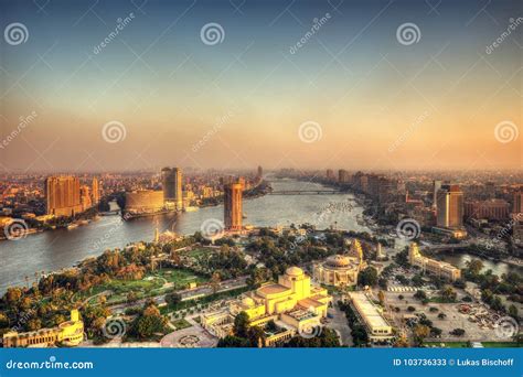 Cairo Skyline from Cairo Tower Stock Image - Image of modern, colorful ...