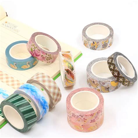 MASKING TAPE Ruban adhésif décoratif en plume de cygne 10 M bande Washi