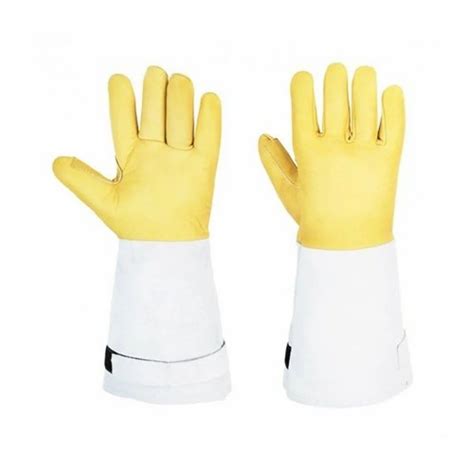 Leather Yellow And White Cryogenic Hand Gloves At Rs 3500 Pair In