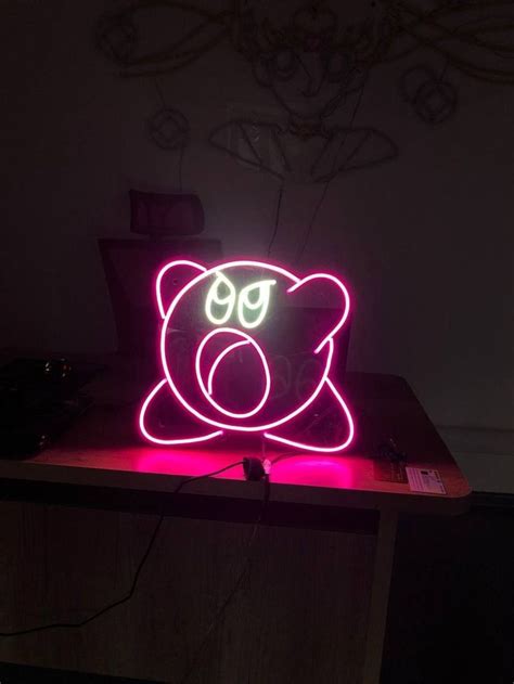 Angry Kirby Led Neon Sign Neon Sign Neon Lights Kirby Superstar