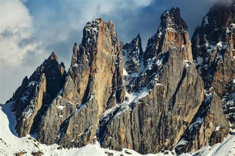 Dolomites Italian Alps Mountains Stock Photo - Image of clouds, hill ...