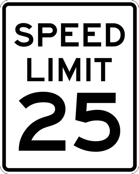 Speed Limit 25 - Openclipart