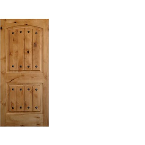 Krosswood Knotty Alder 2 Panel Top Rail Arch With V Groove Finished Wclavos Exterior Doors