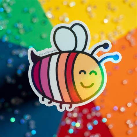 Pride Bee Stickers Gay Lesbian Pansexual Ally Flag Lgbtq Cute