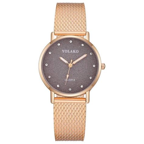 Yolako Yk Women Quartz Watch Rose Gold Coffee