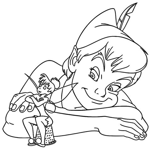 Peter Pan And Tinkerbell Coloring Page - Free Printable Coloring Pages ...