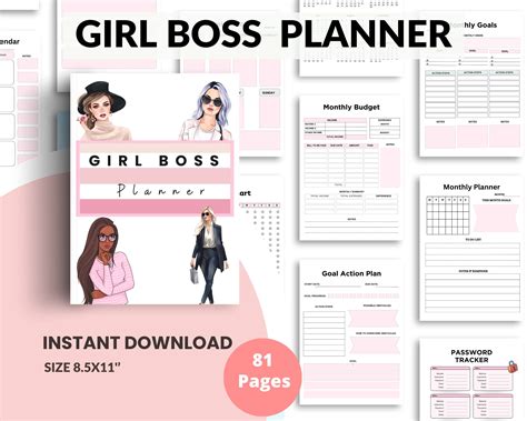 2024 Girl Boss Planner Printable Boss Babe Planner Small Business