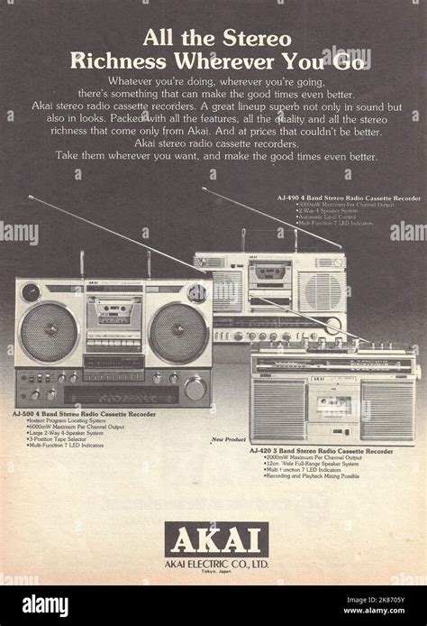 AKAI Stereo Vintage Paper Advertisement AKAI Advert Stock Photo Alamy