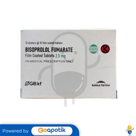 Bisoprolol Fumarate Kimia Farma 25 Mg Box 100 Tablet Kegunaan Efek