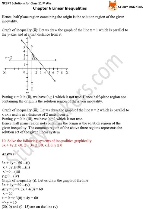 Ncert Solutions For Class Maths Chapter Linear Inequalities