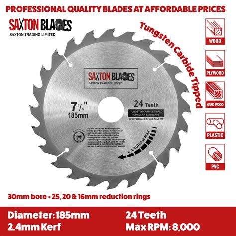 Saxton Tct Circular Wood Saw Blade Mm X Mm X T For Bosch Makita