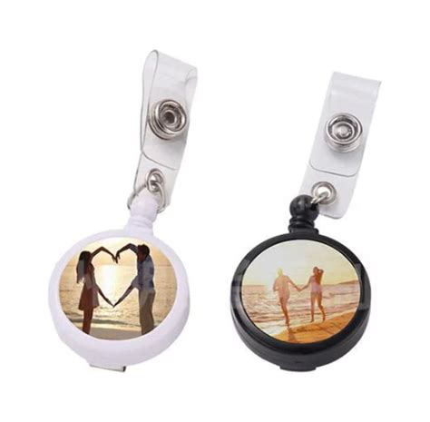 Sublimation Mm White Or Black Blank Retractable Reel Badge Holder