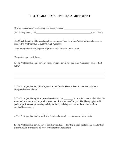 Photo Usage Agreement Template