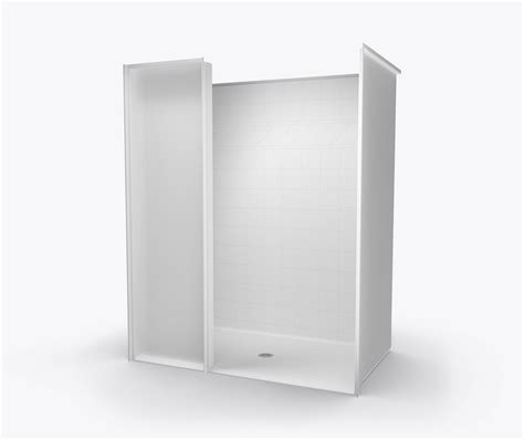 Xst Bf Col Ww Acrylx Alcove One Piece Shower With Center