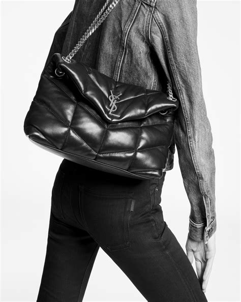 Saint Laurent Leather Loulou Puffer Small Bag In Black Lyst