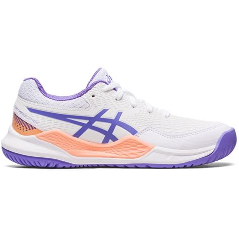 Asics Gel Resolution 9 GS All Court White Amethyst Junior Tennis Shoe