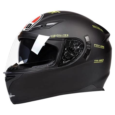 Casco De Cara Completa Para Motocicleta Con Luces LED Casco Negro Smart