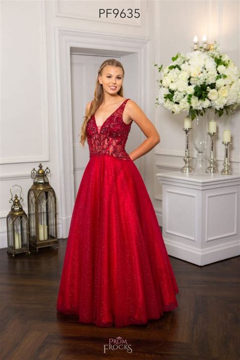 PF9635 Berry Sparkle Prom Evening Dress Dot S Frocks