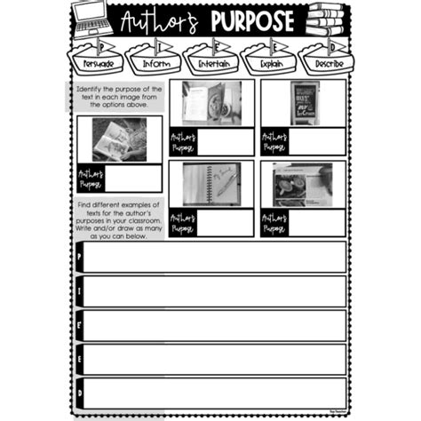 Authors Purpose PIEED Hunt Worksheets - Top Teacher - Worksheets Library