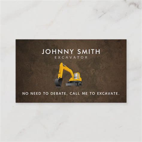 Excavation Slogans Business Cards Zazzle