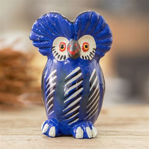 Wonderful tecolote owl shaped light blue ceramic figurine crafted in guatemala – Artofit