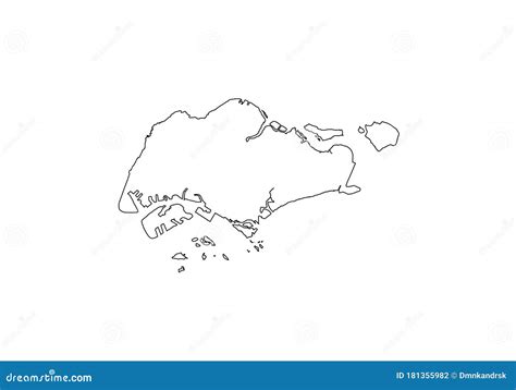 Singapore Outline Map Set Vector Illustration | CartoonDealer.com #102210958