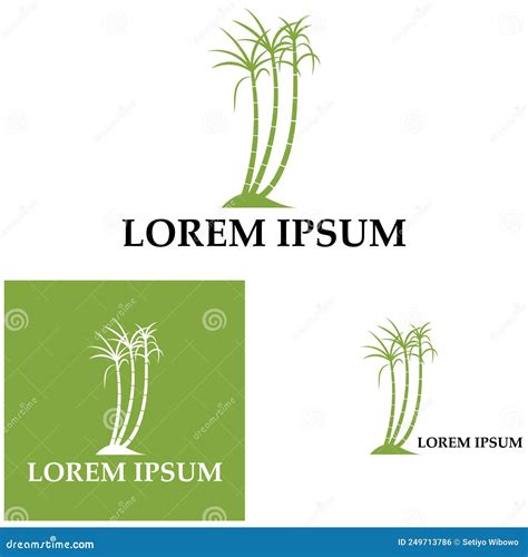 Sugar Cane Plant Logo Vector Illustration Design Stock Vector