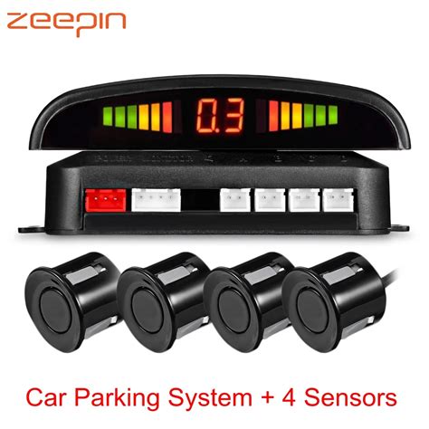 Car Parking Sensor with 4 Sensors Auto Parktronic LED Reversing Backup ...