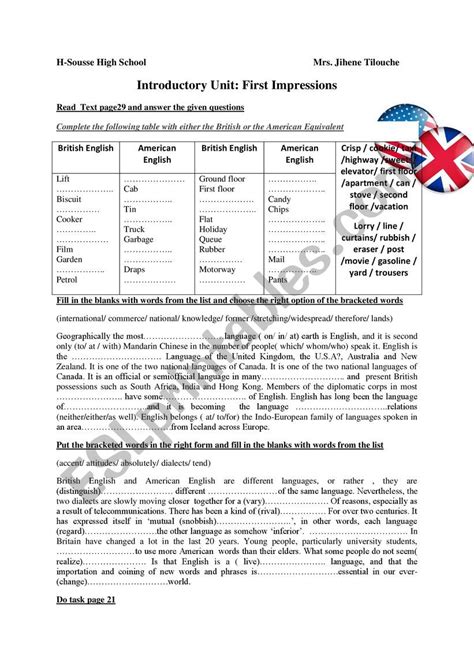 Introductory Unit First Impressions ESL Worksheet By Jihen