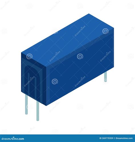 Isometric Transformer Semiconductor Composition Stock Vector