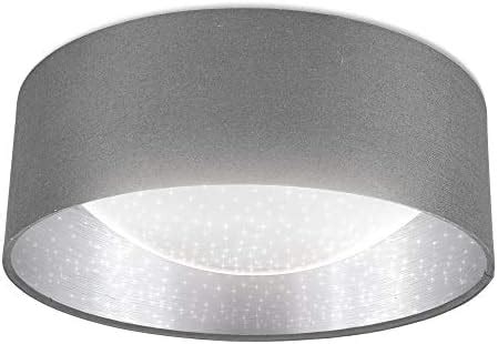 B K Licht Plafonnier Toile Gris Argent Platine Led W Int Gr E