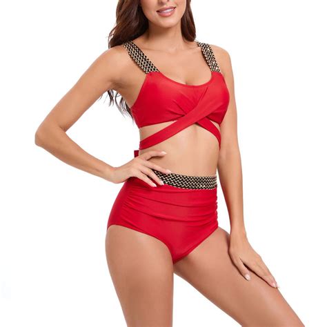 Njoeus Two Piece Bikini Sets For Women High Waisted Bikini Push Up